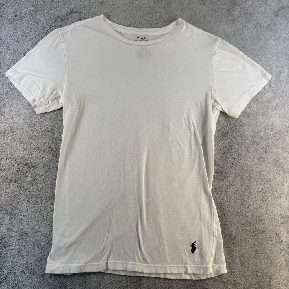 Polo Ralph Lauren Men's M White Slim Fit Cotton T-Shirt Black Pony Logo